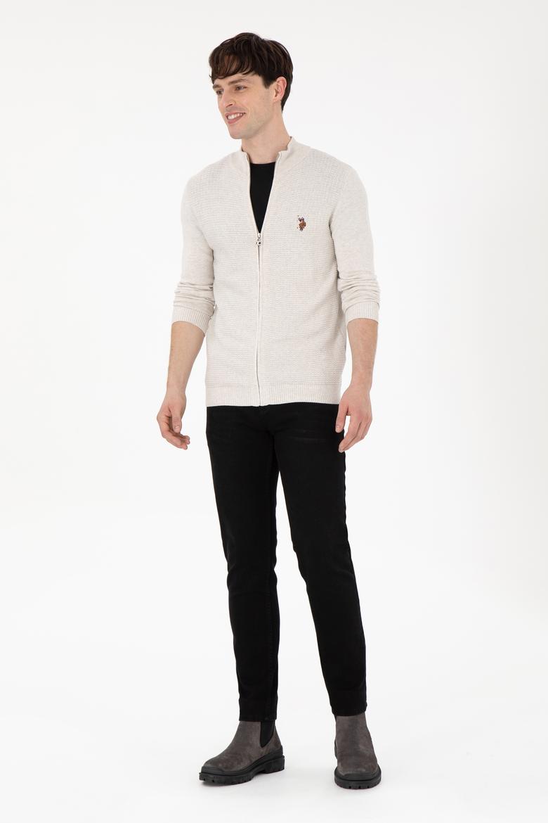 Erkek Taş Melanj Basic Triko Hırka - 50288871003