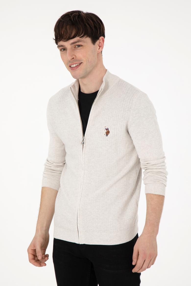 Erkek Taş Melanj Basic Triko Hırka - 50288871003