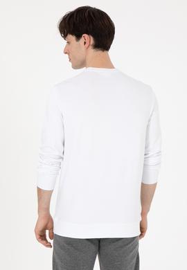 Erkek Regular Fit Bisiklet Yaka Beyaz Sweatshirt - 50290778006