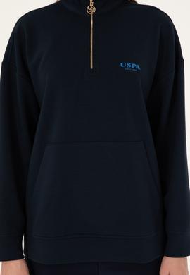 Kadın Lacivert Dik Yaka Fermuarlı Sweatshirt - 50297316012