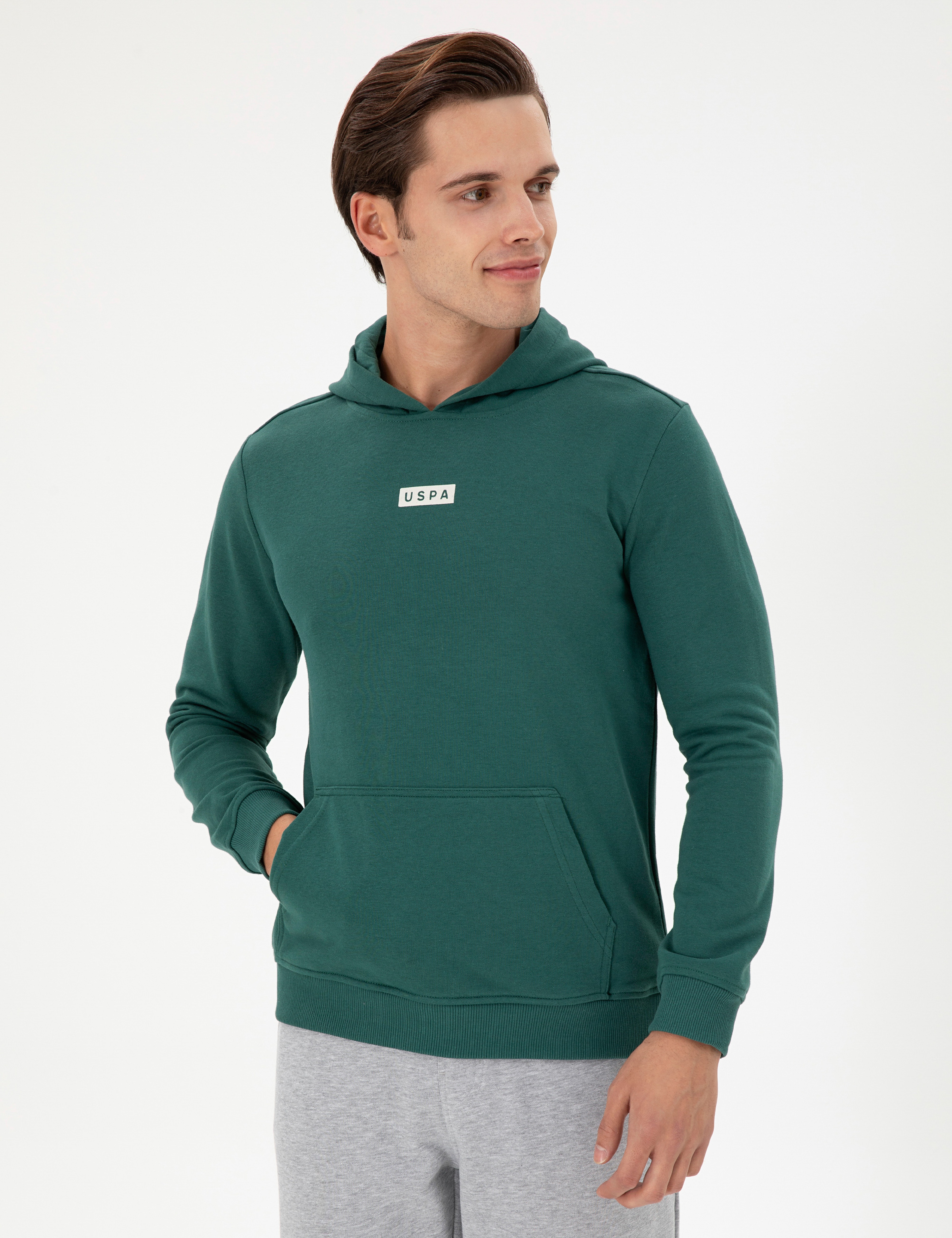 Erkek Koyu Yeşil Sweatshirt - Image 3