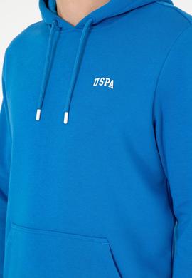 Erkek Kapüşonlu Kobalt Mavi Basic Şardonlu Sweatshirt - 50295176117