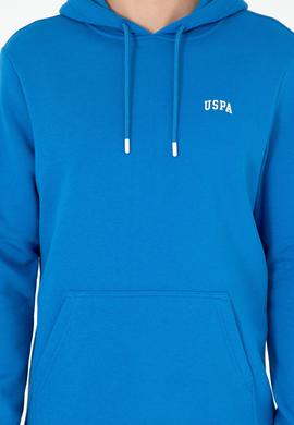 Erkek Kapüşonlu Kobalt Mavi Basic Şardonlu Sweatshirt - 50295176117