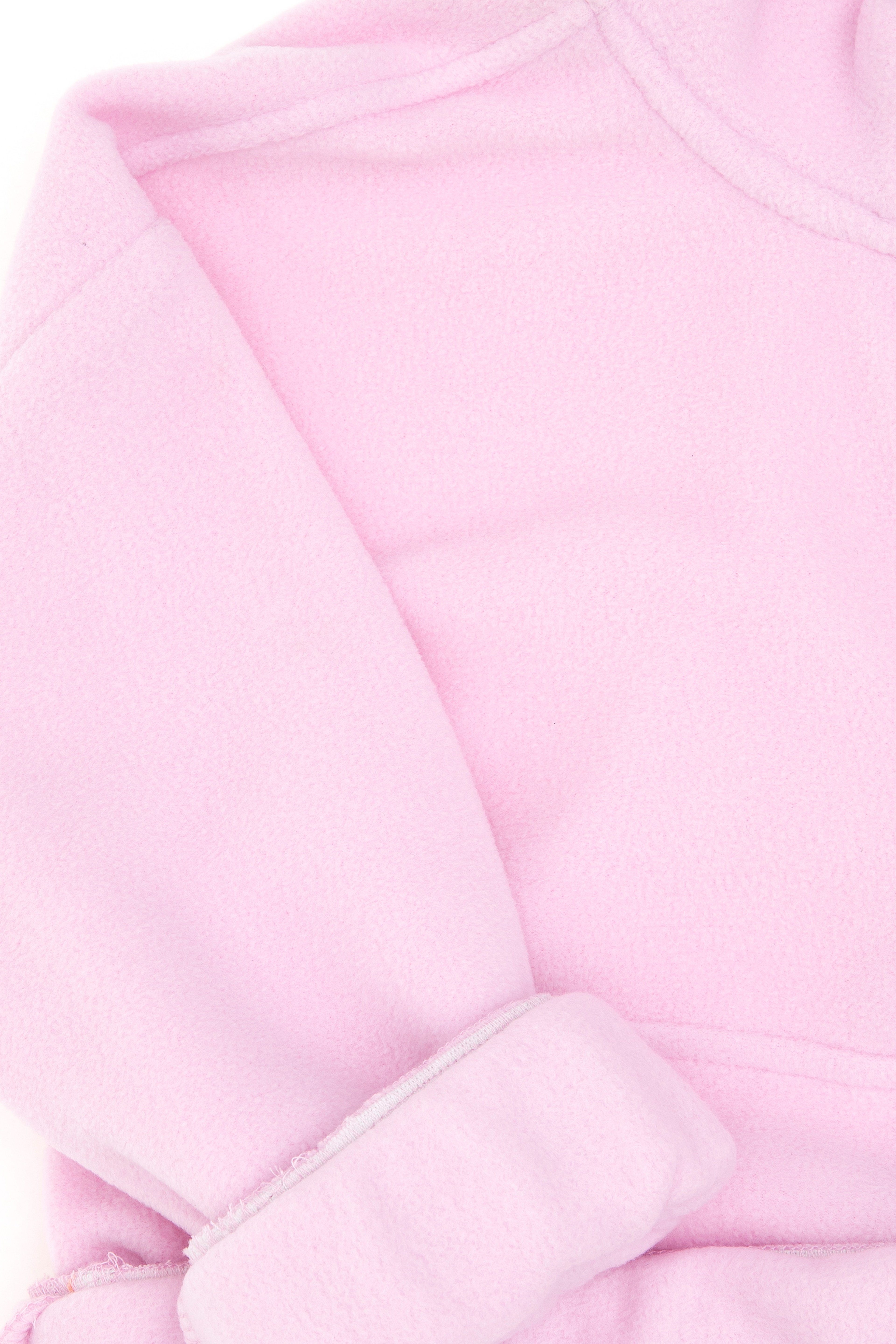Kız Çocuk Yarım Fermuarlı Pembe Polar Sweatshirt - Image 6