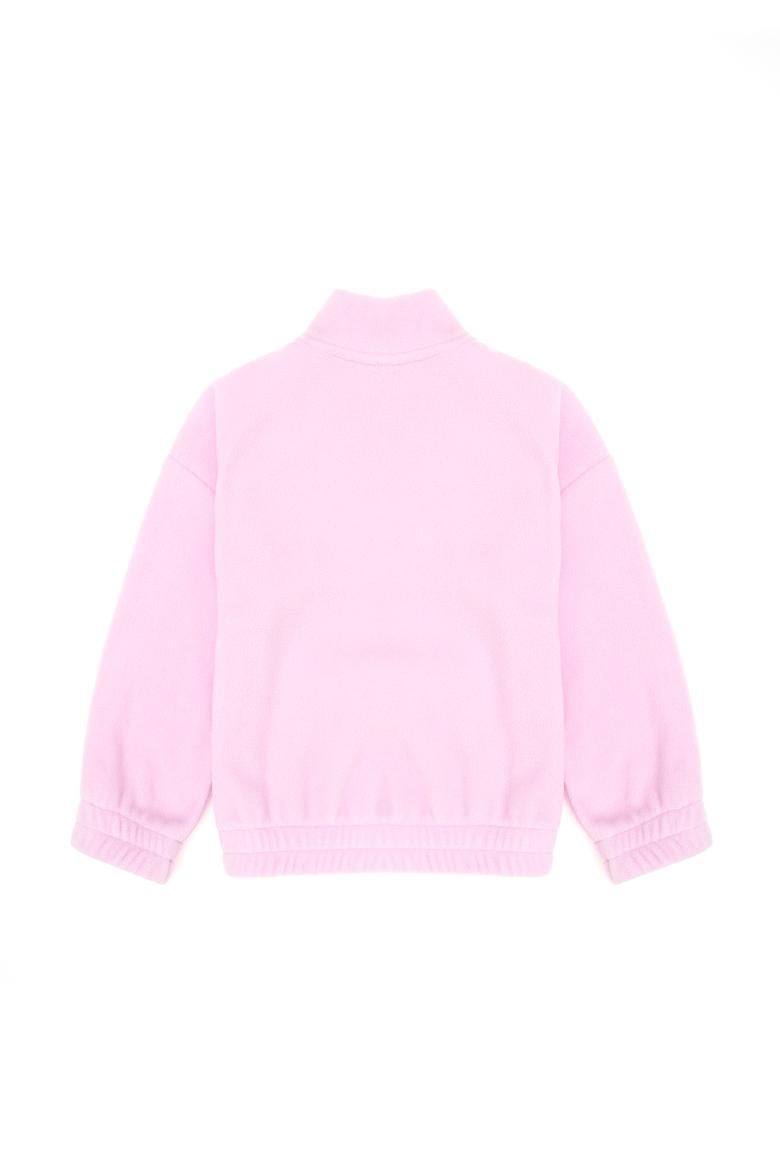 Kız Çocuk Yarım Fermuarlı Pembe Polar Sweatshirt - 50298983022