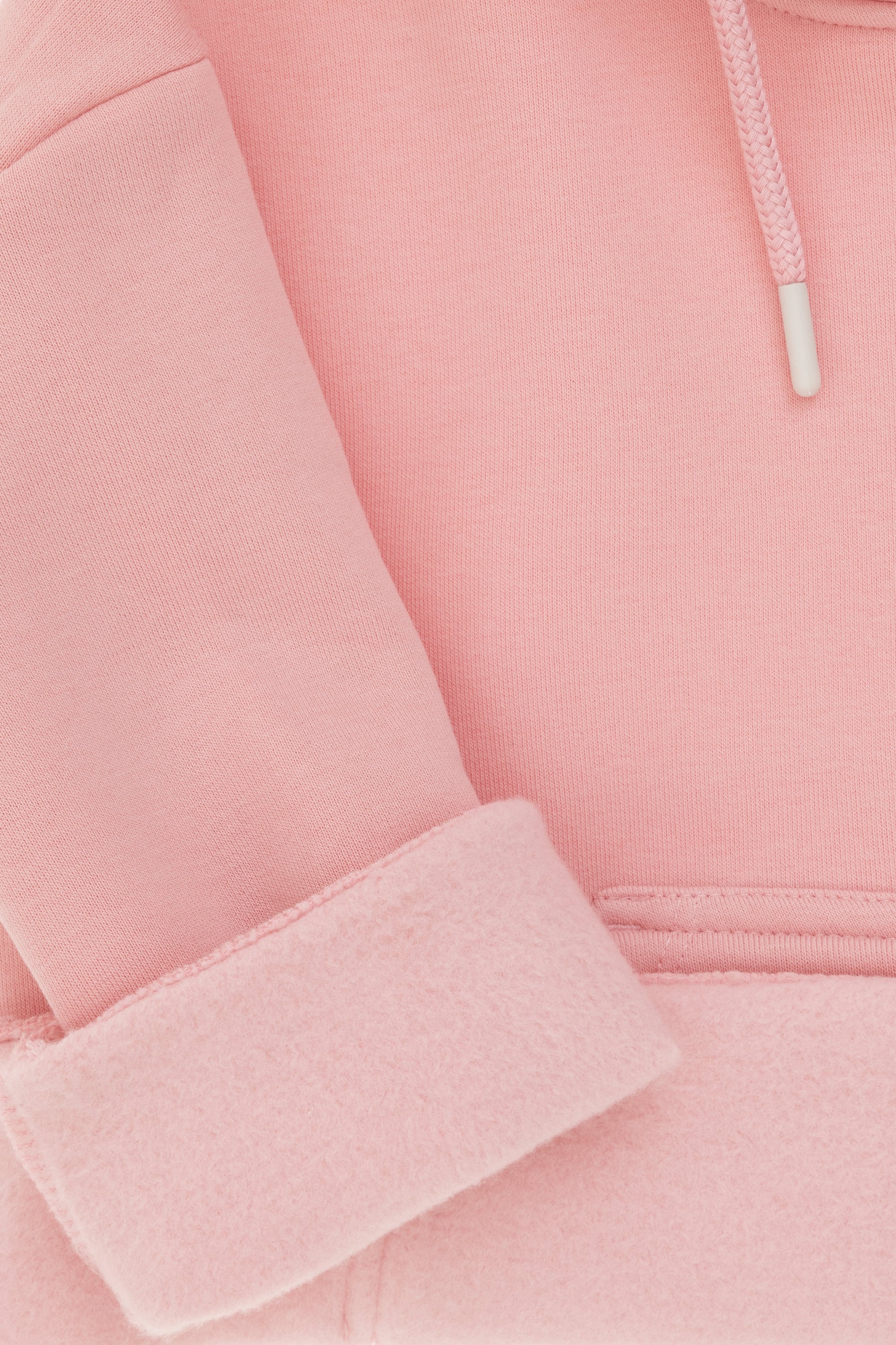 Kız Çocuk Pudra Basic Kapüşonlu Sweatshirt