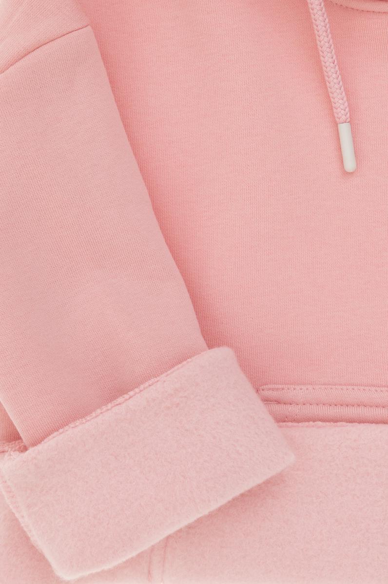 Kız Çocuk Pudra Basic Kapüşonlu Sweatshirt