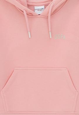 Kız Çocuk Pudra Basic Kapüşonlu Sweatshirt - 50297438017