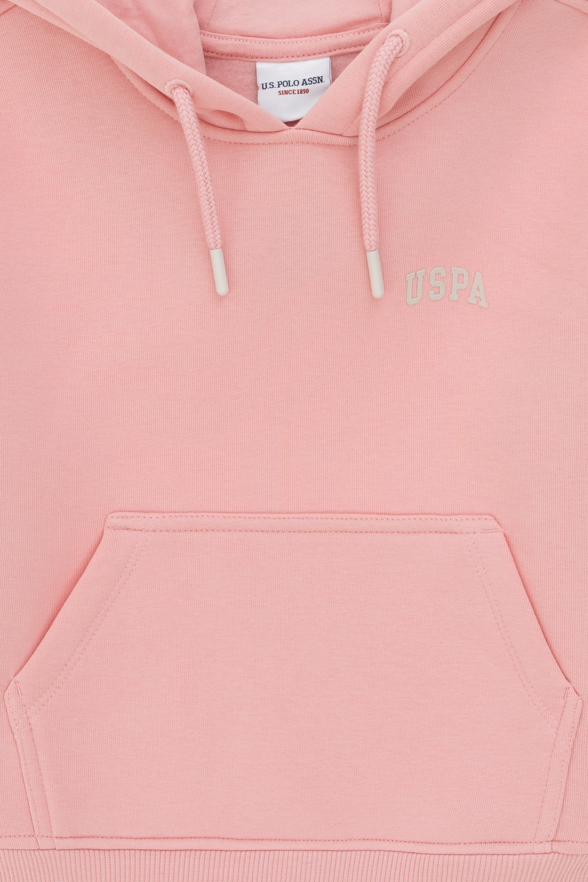 Kız Çocuk Pudra Basic Kapüşonlu Sweatshirt - Image 5