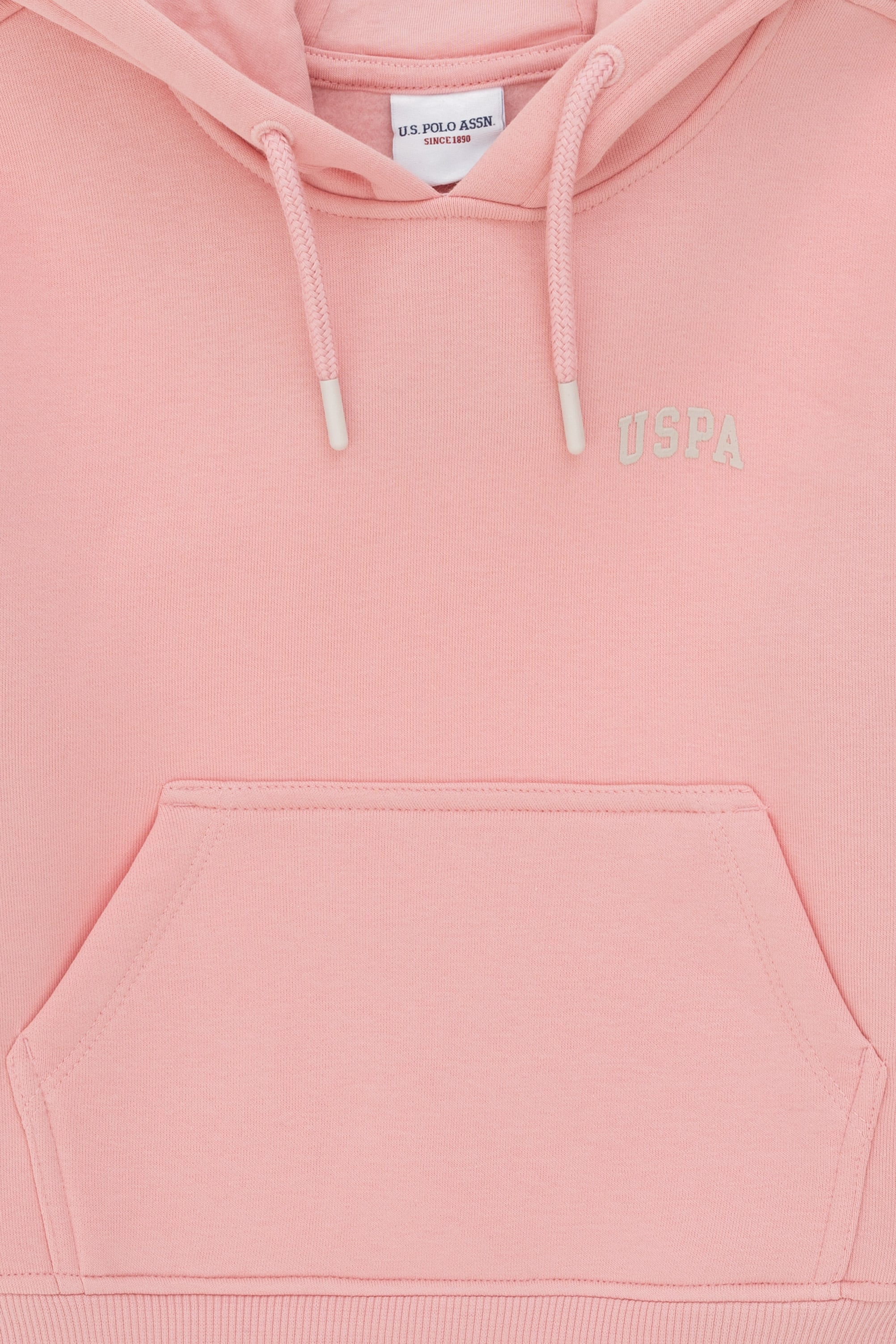 Kız Çocuk Pudra Basic Kapüşonlu Sweatshirt
