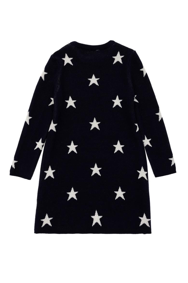 Kız Çocuk Lacivert Triko Balıkçı Yaka Triko Elbise - 50297157012