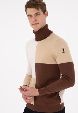 Erkek Slim Fit Balıkçı Yaka Kum Kazak - 50297057010