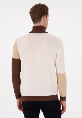 Erkek Slim Fit Balıkçı Yaka Kum Kazak - 50297057010