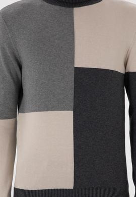 Erkek Slim Fit Yarım Balıkçı Yaka Koyu Yeşil Kazak - 50297057009