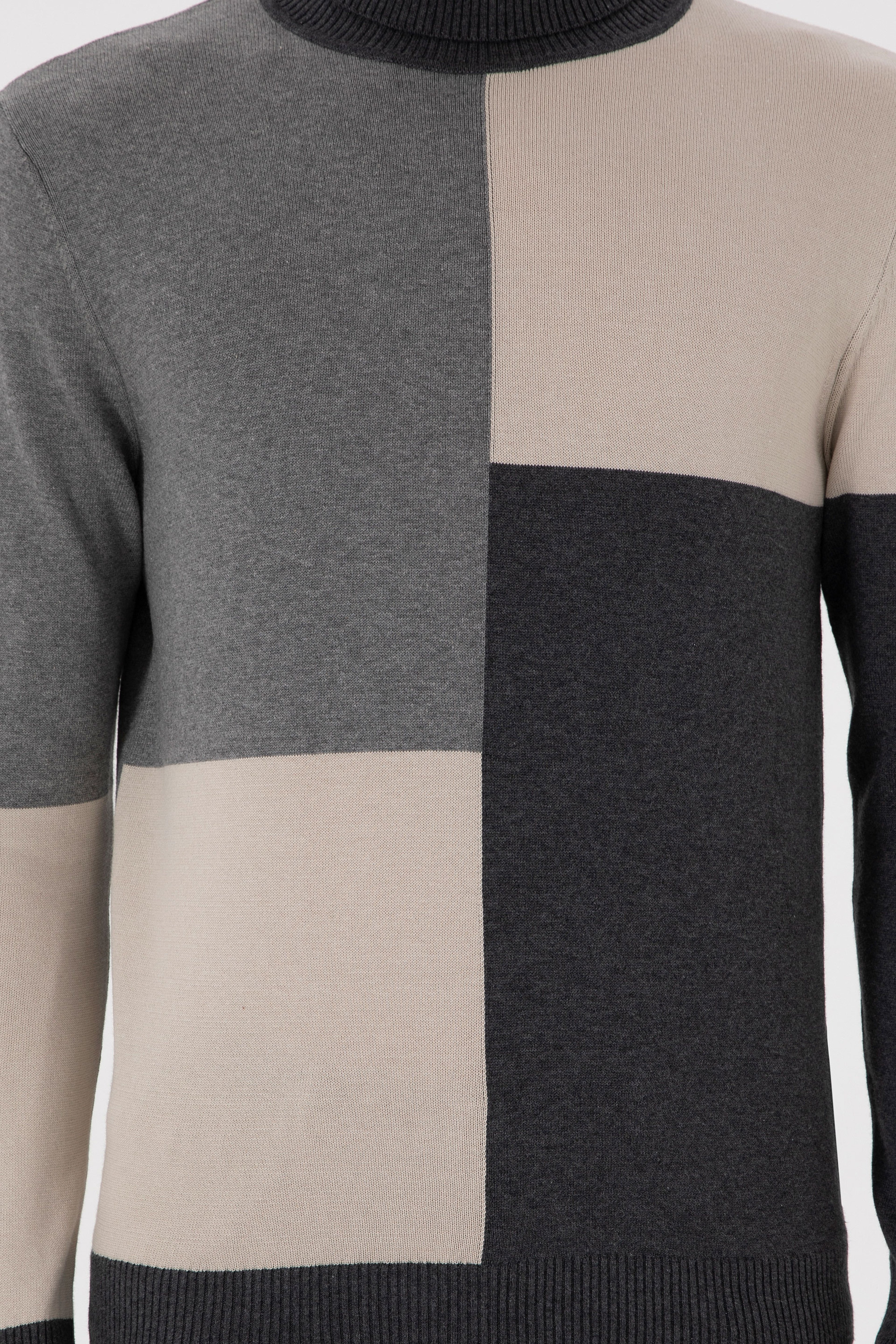 Erkek Slim Fit Yarım Balıkçı Yaka Koyu Yeşil Kazak - Image 6