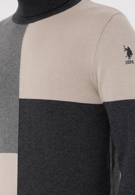 Erkek Slim Fit Yarım Balıkçı Yaka Koyu Yeşil Kazak - 50297057009