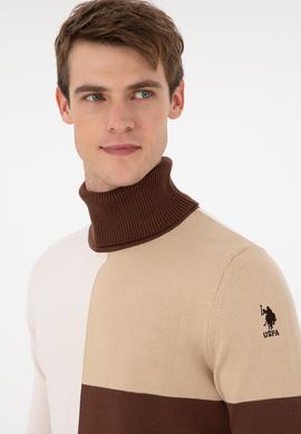 Erkek Slim Fit Balıkçı Yaka Kum Kazak - 50297057010