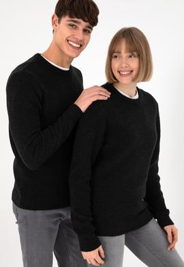 Erkek Regular Fit Bisiklet Yaka Siyah Kazak - 50297049019