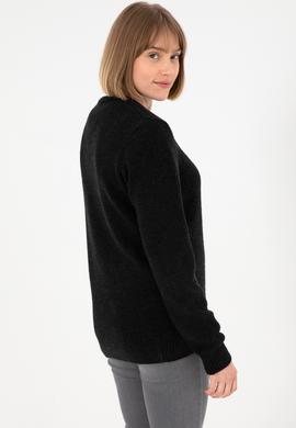 Erkek Regular Fit Bisiklet Yaka Siyah Kazak - 50297049019