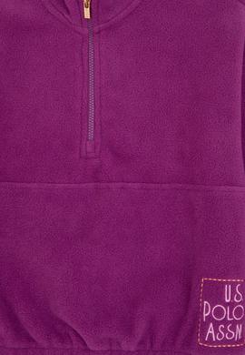 Kız Çocuk Menekşe Yarım Fermuarlı Polar Sweatshirt - 50298983002