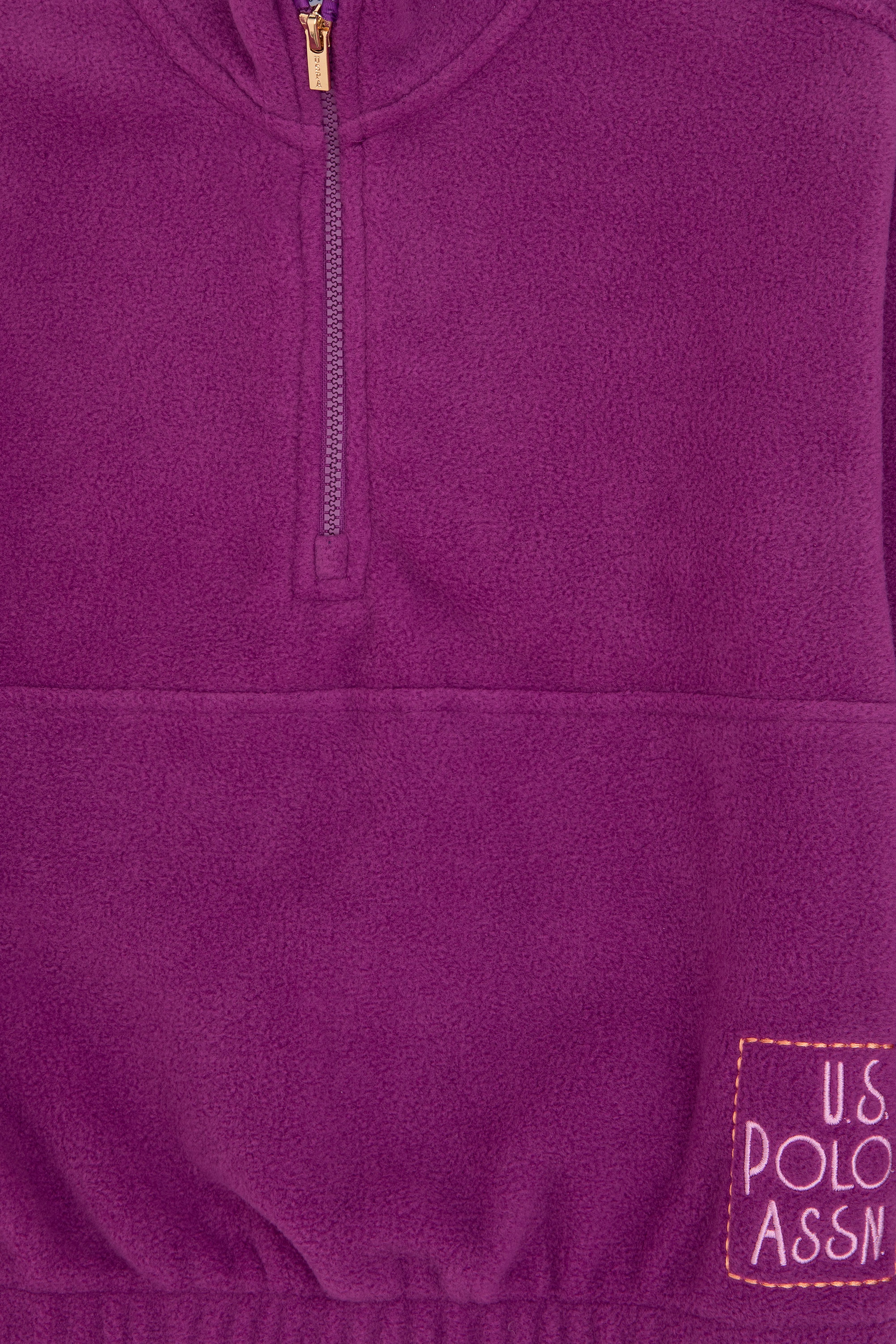 Kız Çocuk Menekşe Yarım Fermuarlı Polar Sweatshirt - Image 5
