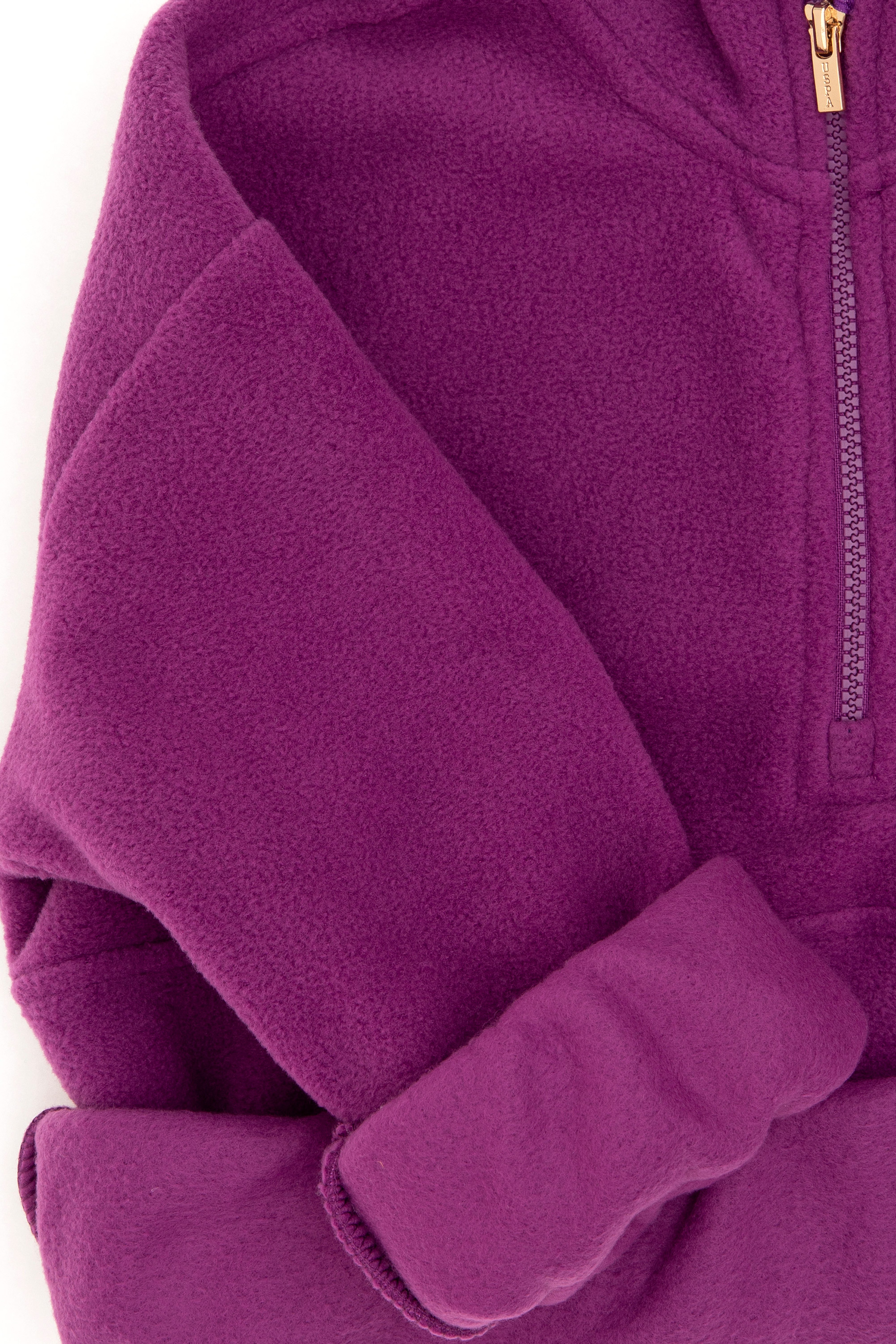 Kız Çocuk Menekşe Yarım Fermuarlı Polar Sweatshirt