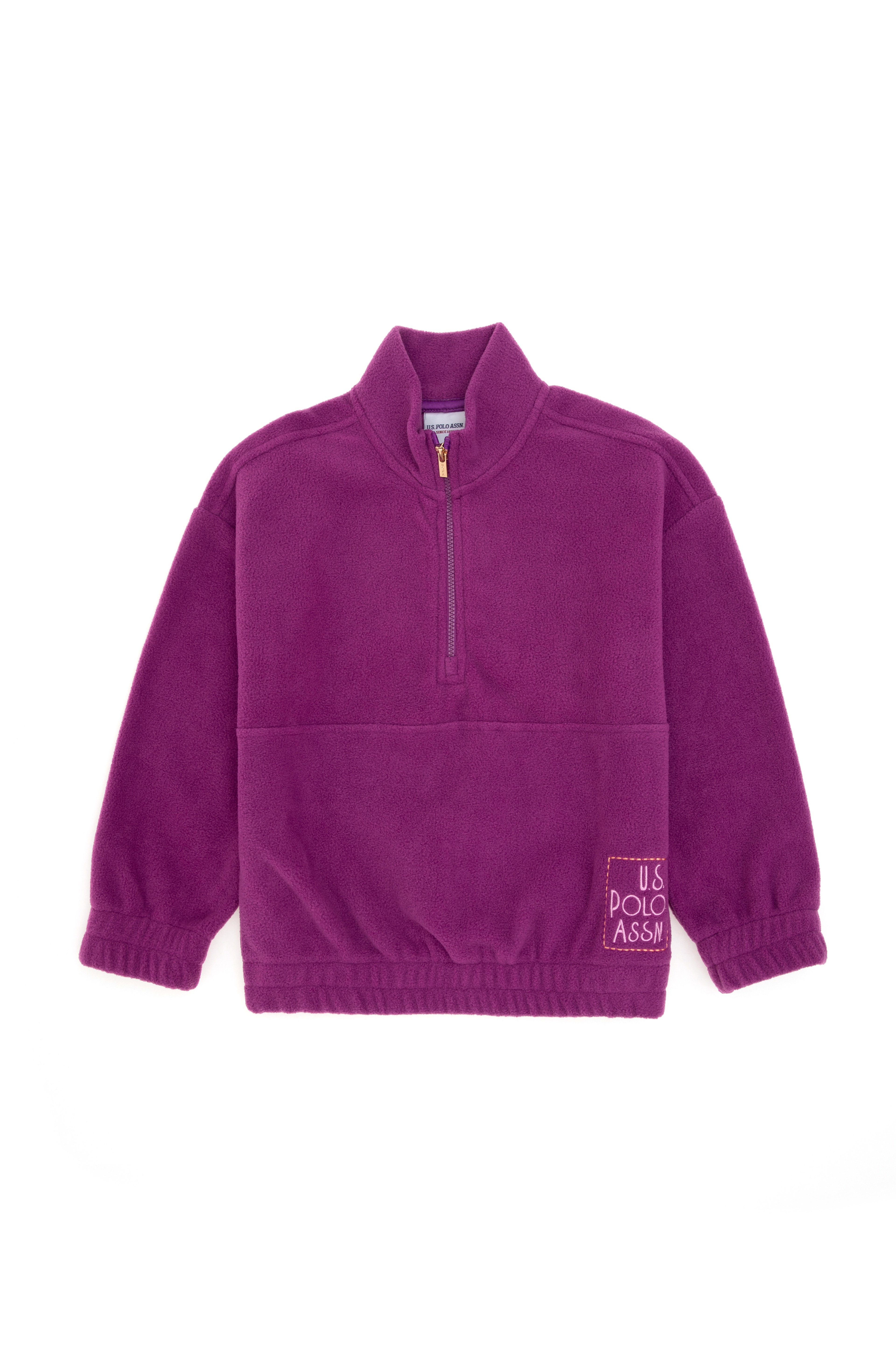 Kız Çocuk Menekşe Yarım Fermuarlı Polar Sweatshirt