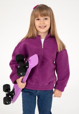 Kız Çocuk Menekşe Yarım Fermuarlı Polar Sweatshirt - 50298983002