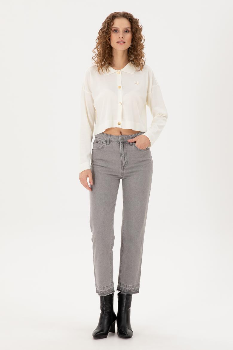 Kadın Gri Jean Pantolon