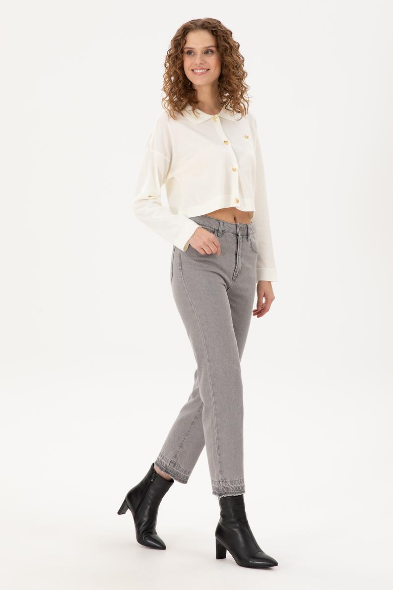 Kadın Gri Jean Pantolon - 50296433005