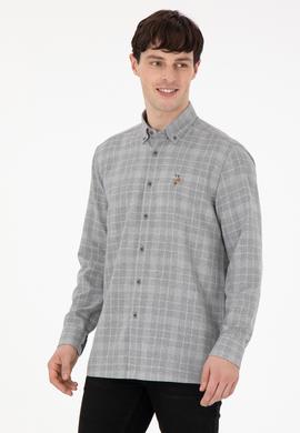 Erkek Gri Uzun Kollu Gömlek - 50297403023