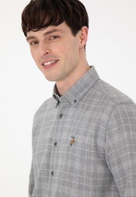 Erkek Gri Uzun Kollu Gömlek - 50297403023