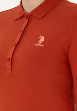 Kadın Kiremit Basic Polo Yaka Sweatshirt - 50297906007