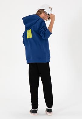 Erkek Çocuk İndigo Kapüşonlu Sweatshirt - 50293515017