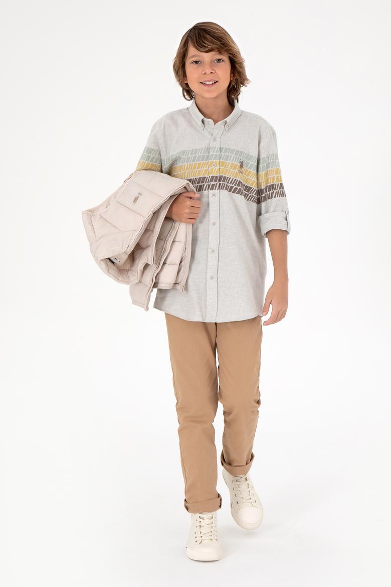 Erkek Çocuk Camel Kanvas Pantolon