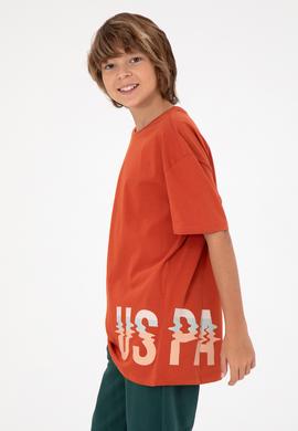 Erkek Çocuk Kiremit Bisiklet Yaka Tişört - 50295427039