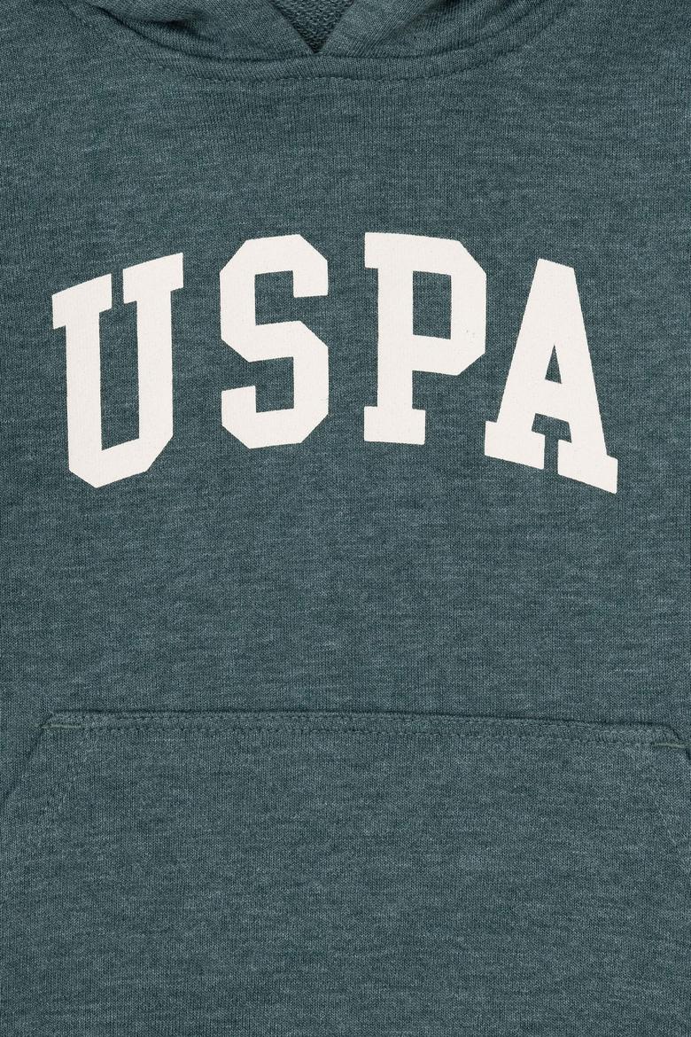 Erkek Çocuk Koyu Yeşil Basic Kapüşonlu Sweatshirt - 50293614072