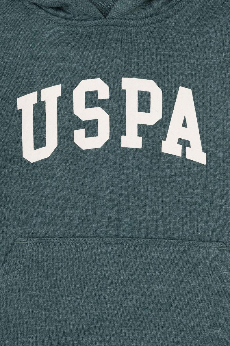 Erkek Çocuk Koyu Yeşil Basic Kapüşonlu Sweatshirt