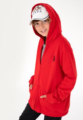 Erkek Çocuk Kırmızı Basic Fermuarlı Sweatshirt - 50293536109