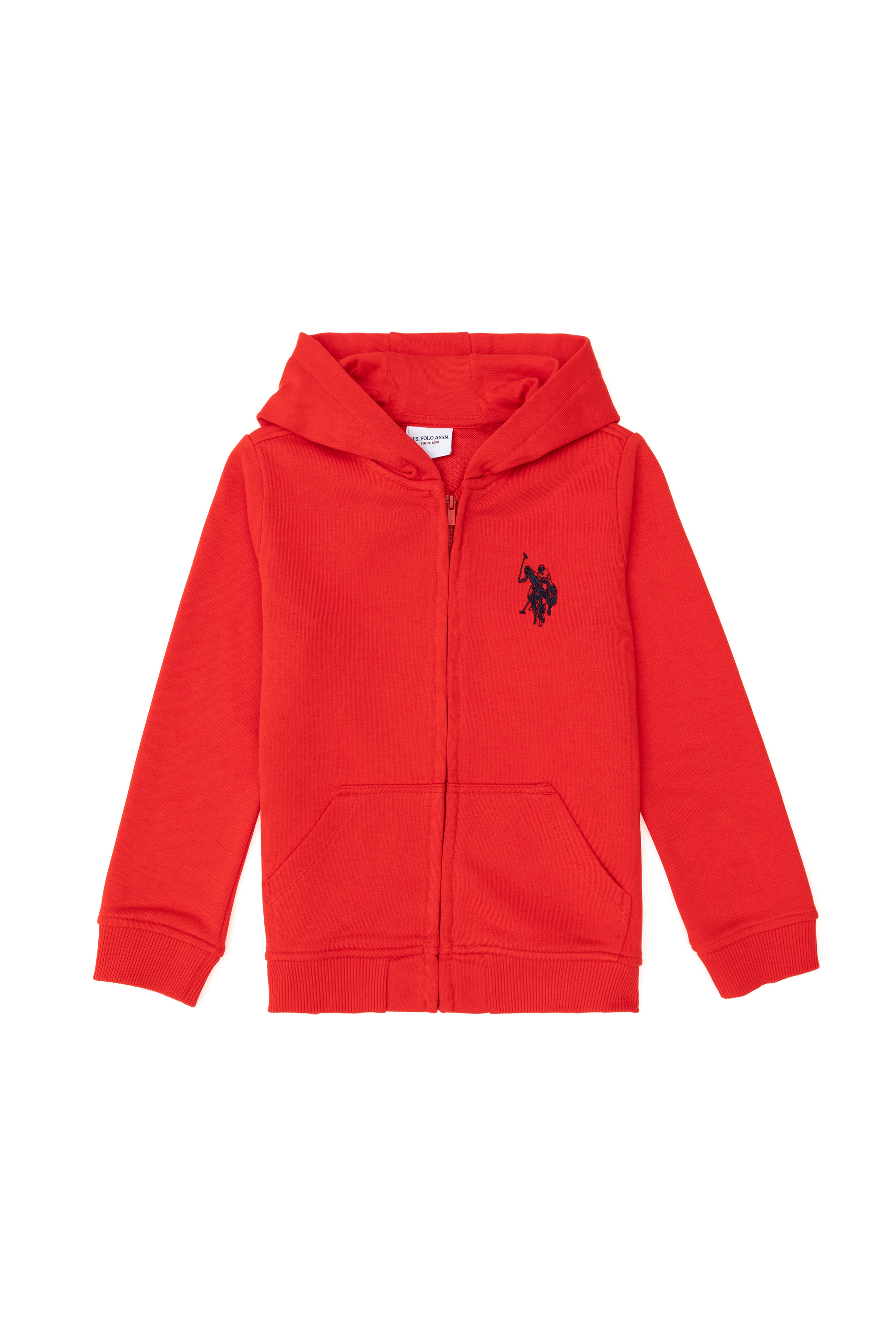 Erkek Çocuk Kırmızı Basic Fermuarlı Sweatshirt - Image 3