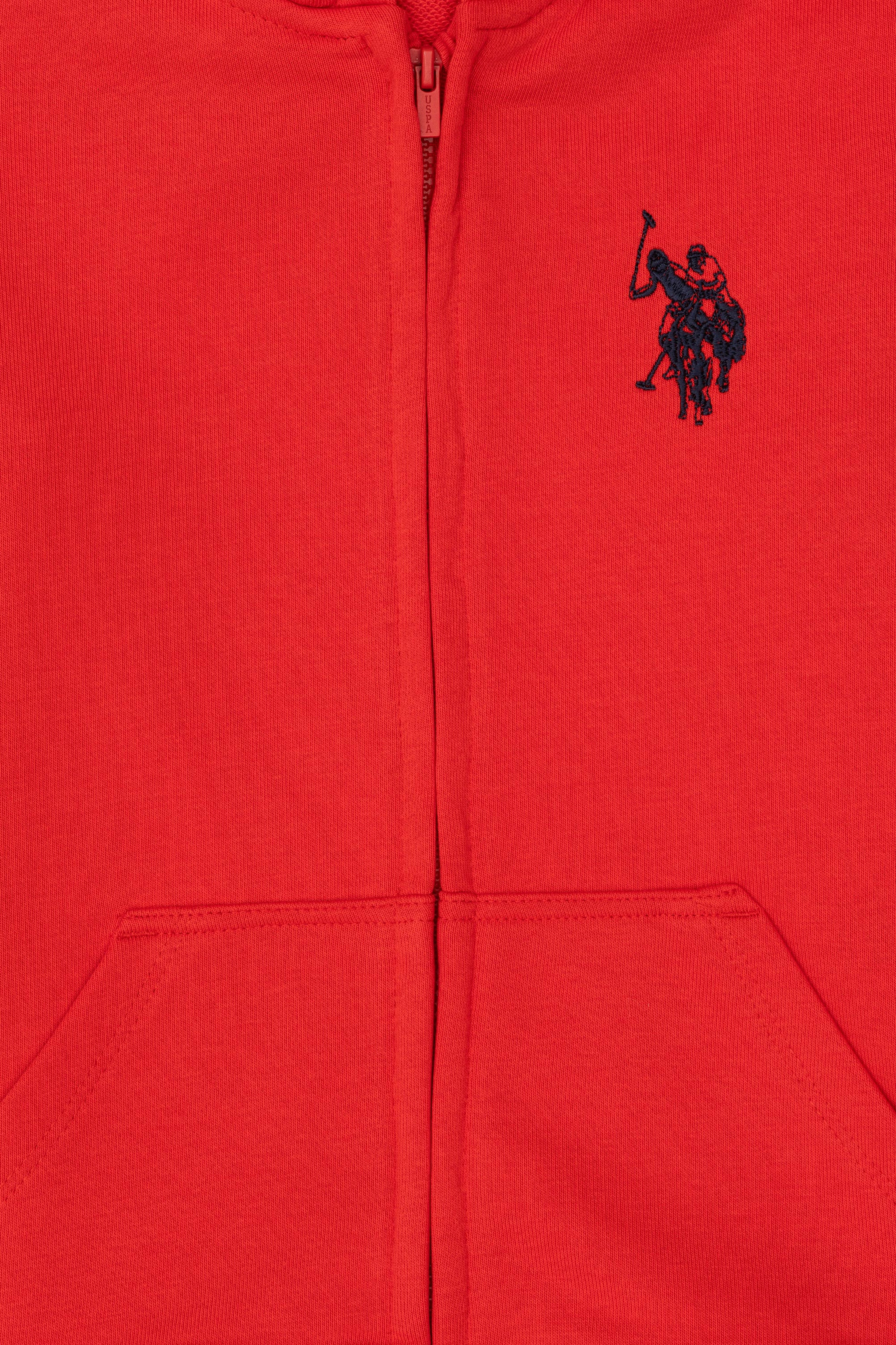 Erkek Çocuk Kırmızı Basic Fermuarlı Sweatshirt - Image 5