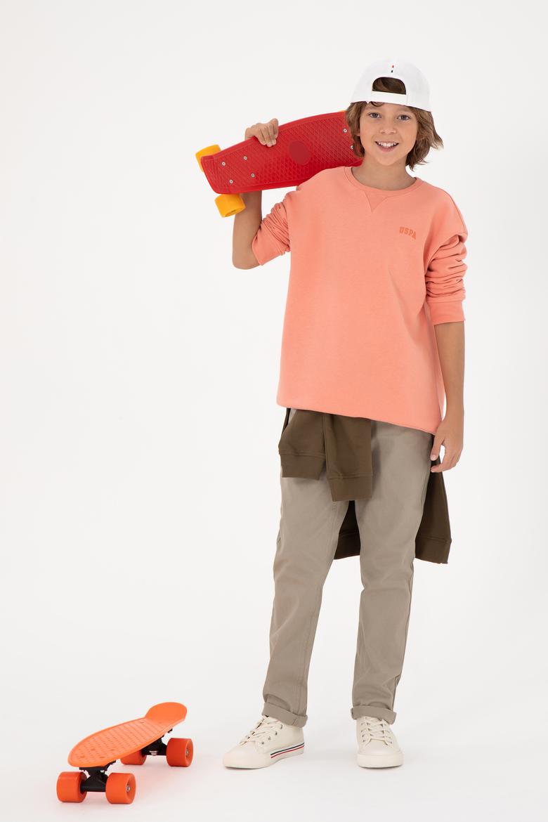 Erkek Çocuk Somon Basic Bisiklet Yaka Sweatshirt - 50295151074