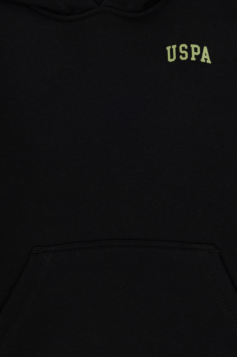 Erkek Çocuk Siyah Basic Kapüşonlu Sweatshirt