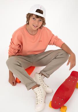 Erkek Çocuk Somon Basic Bisiklet Yaka Sweatshirt - 50295151074