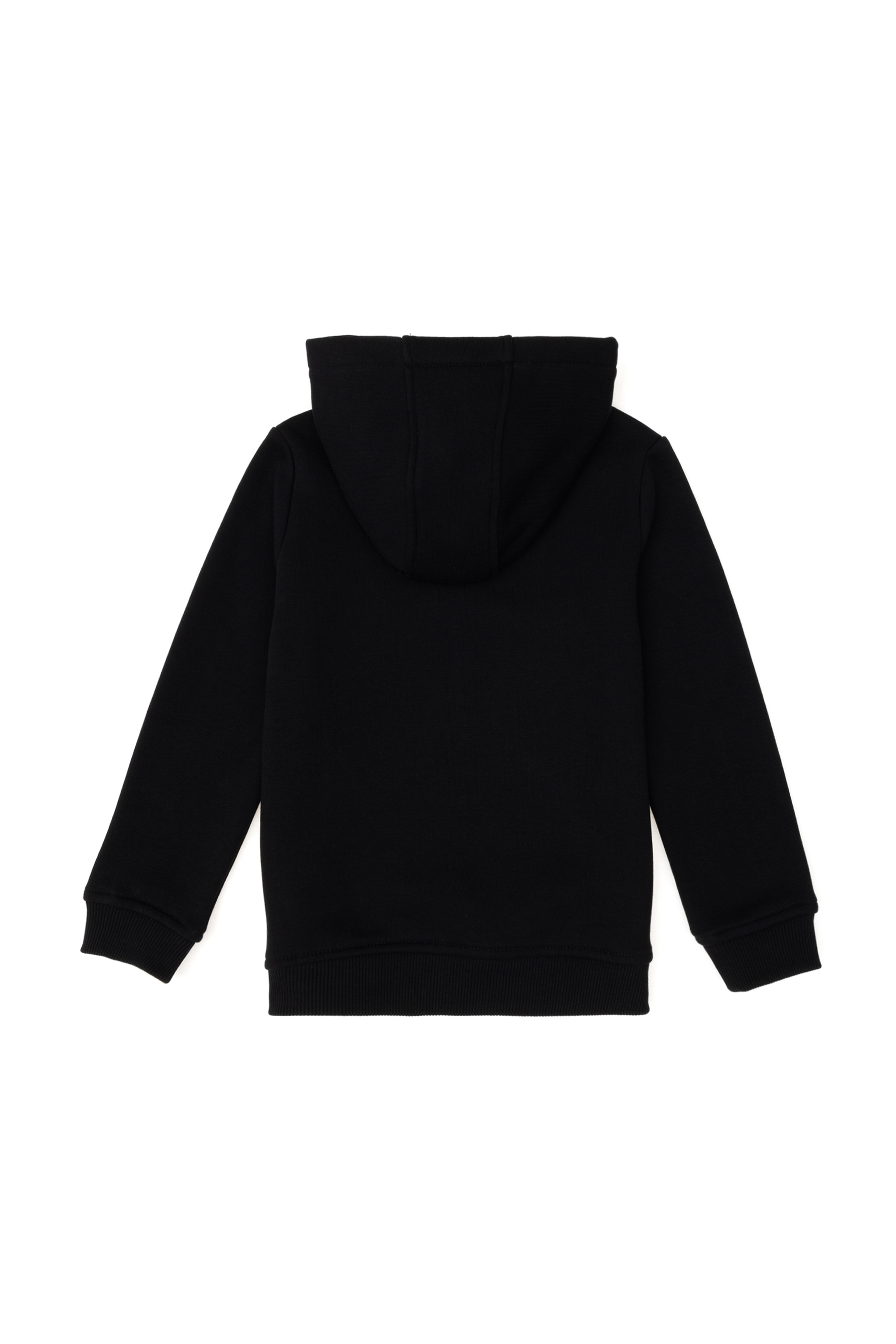 Erkek Çocuk Siyah Basic Kapüşonlu Sweatshirt - Image 4