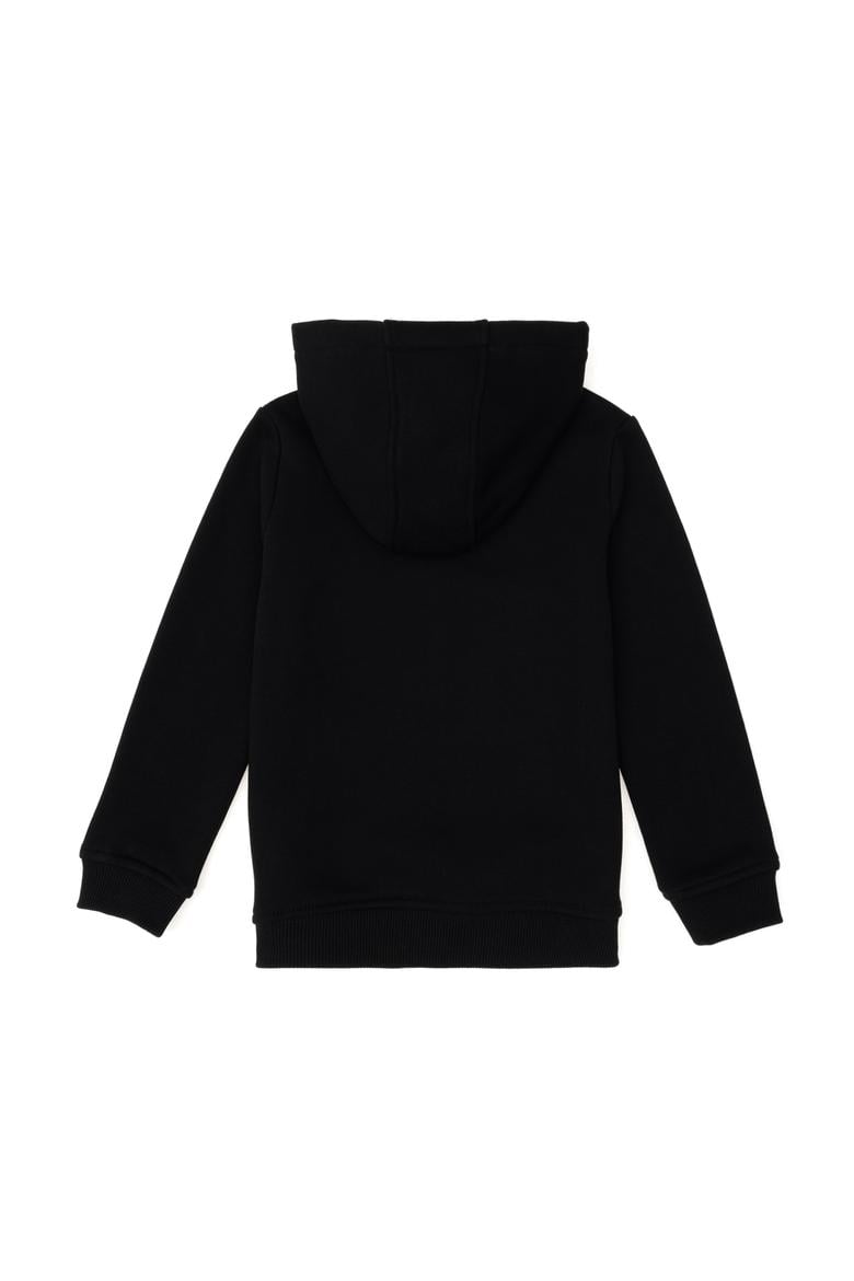 Erkek Çocuk Siyah Basic Kapüşonlu Sweatshirt - 50295161031