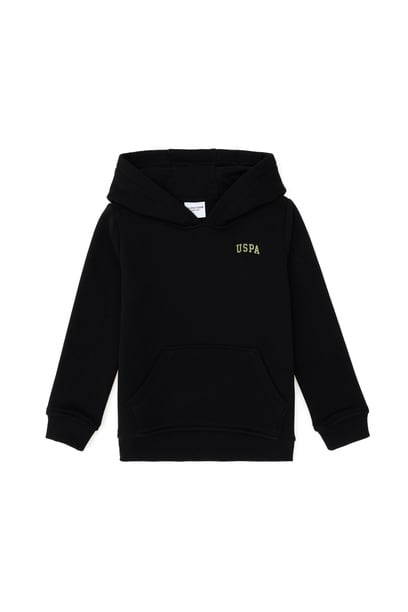 Erkek Çocuk Siyah Basic Kapüşonlu Sweatshirt