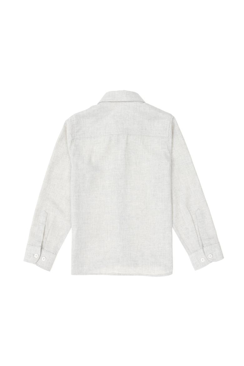 Erkek Çocuk Bej Uzun Kollu Basic Gömlek - 50297386068