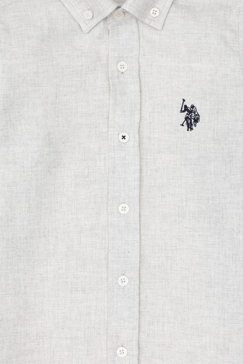 Erkek Çocuk Bej Uzun Kollu Basic Gömlek - 50297386068