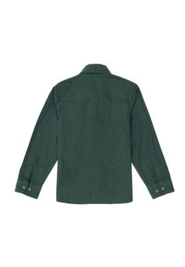 Erkek Çocuk Koyu Yeşil Uzun Kollu Basic Gömlek - 50297386042